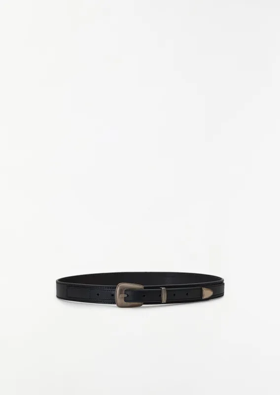 Minimal Western Belt — Black sold by La Garconne