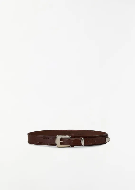 Minimal Western Belt — Roasted Pecan sold by La Garconne