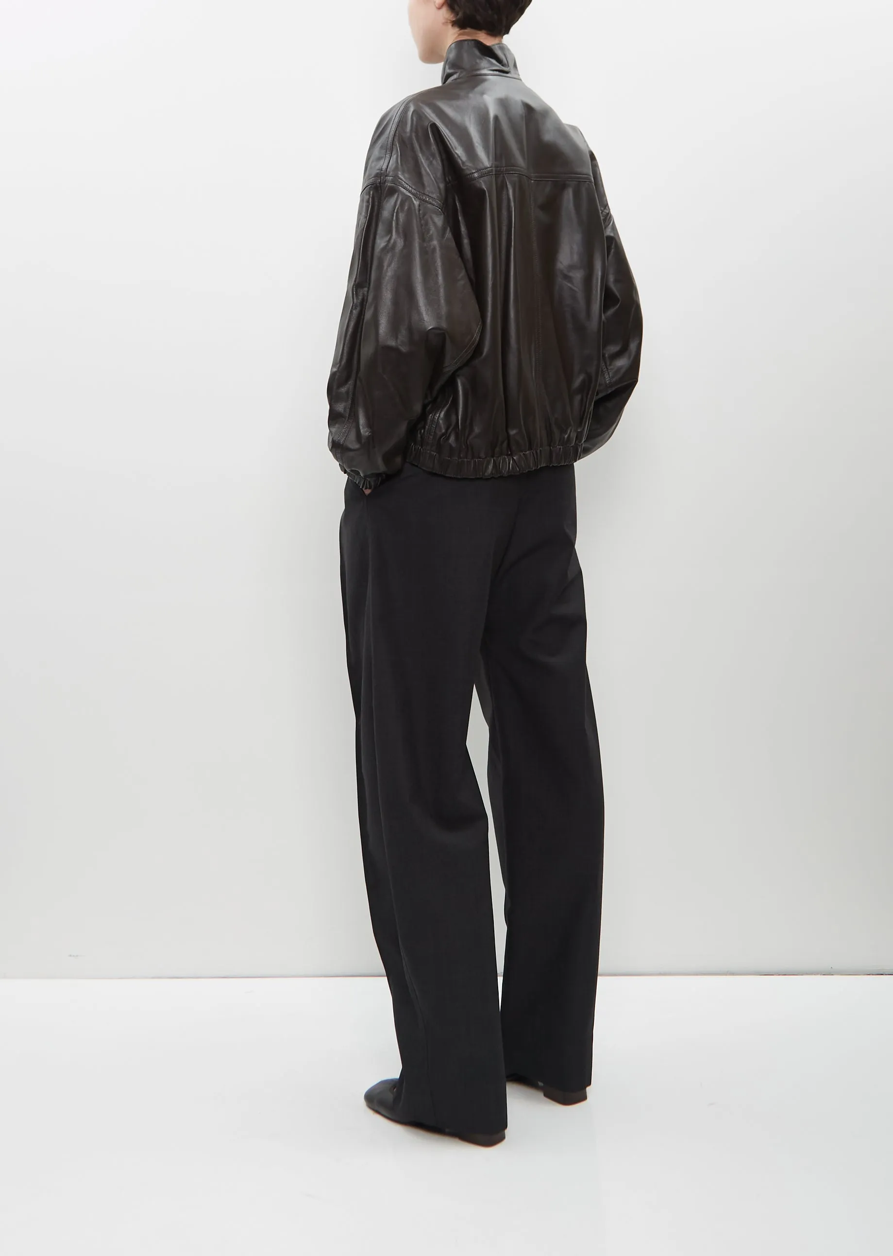 Stand Collar Leather Blouson sold by La Garconne product image thumbnail 3