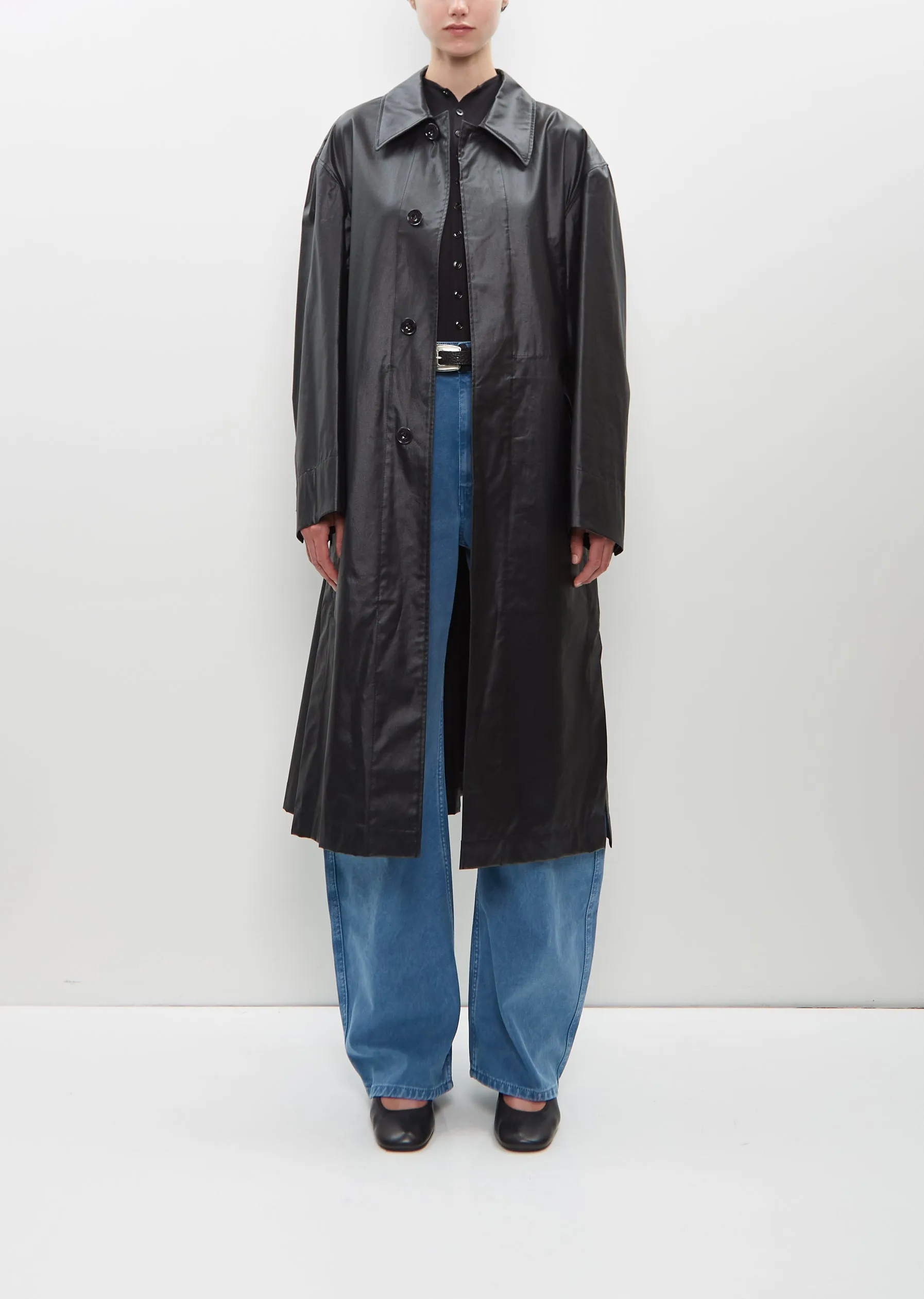 Belted Rain Coat with Slits sold by La Garconne