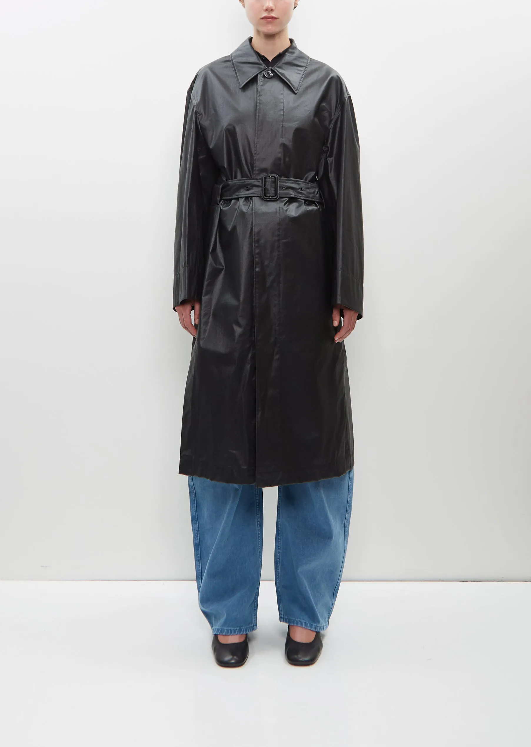 Belted Rain Coat with Slits sold by La Garconne product image thumbnail 4