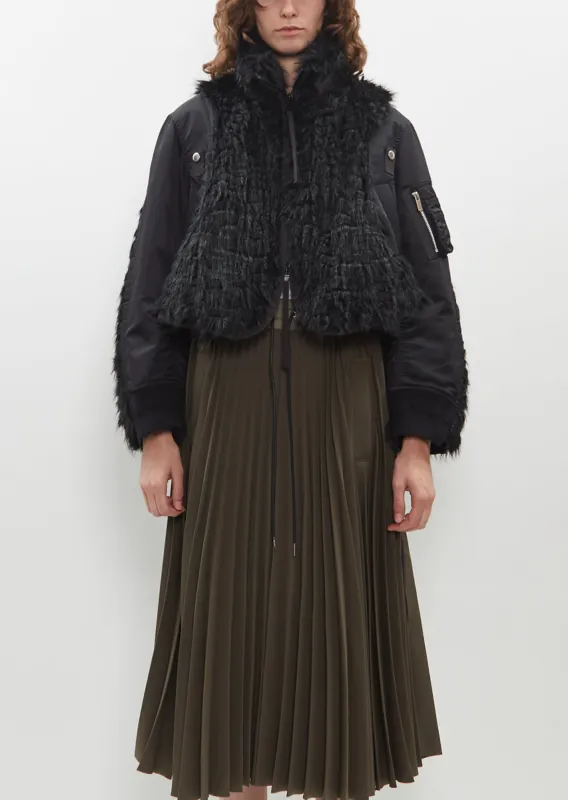 Fauz Fur x Nylon Twill Blouson sold by La Garconne