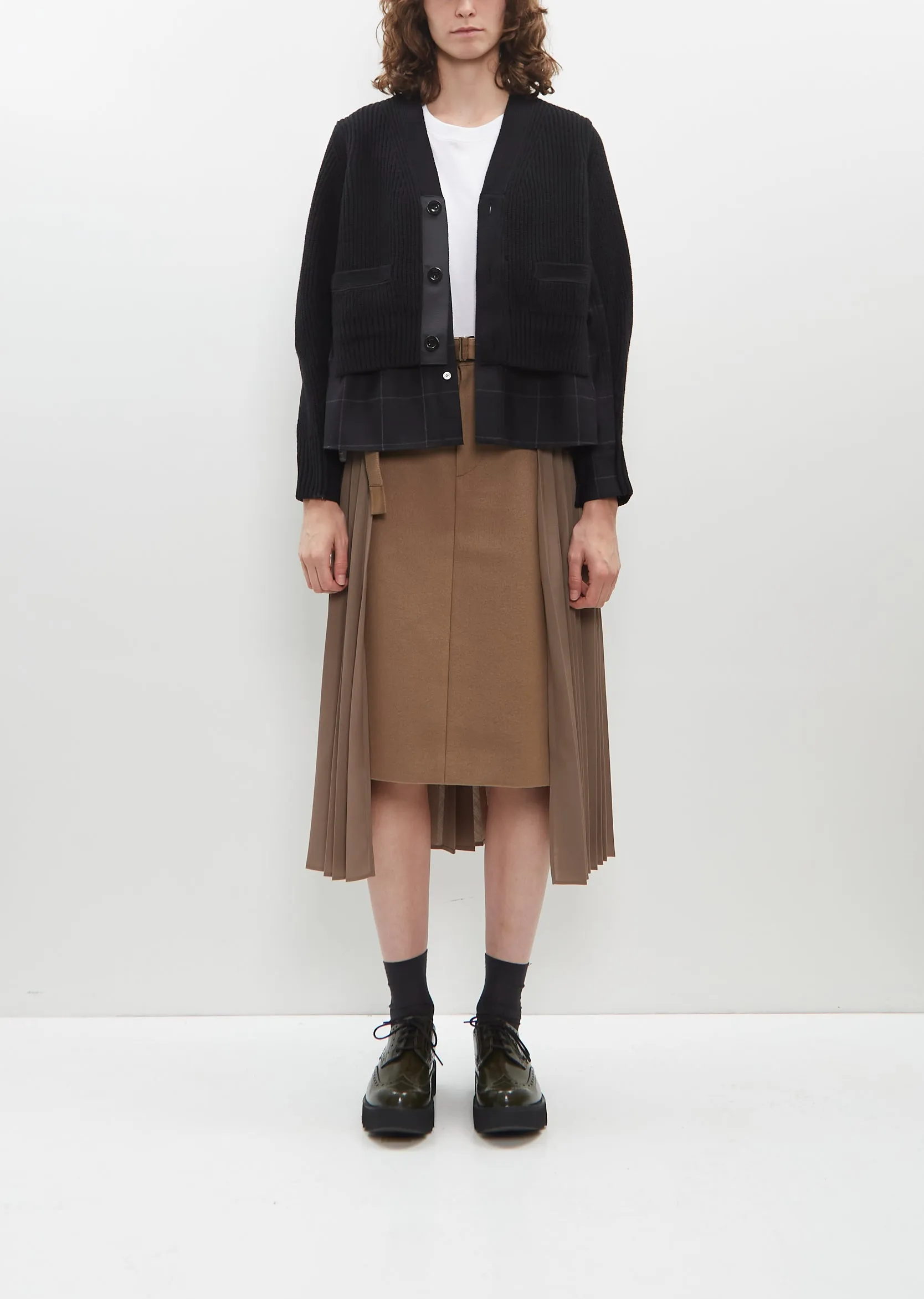 Windowpane Knit Cardigan sold by La Garconne product image thumbnail 4