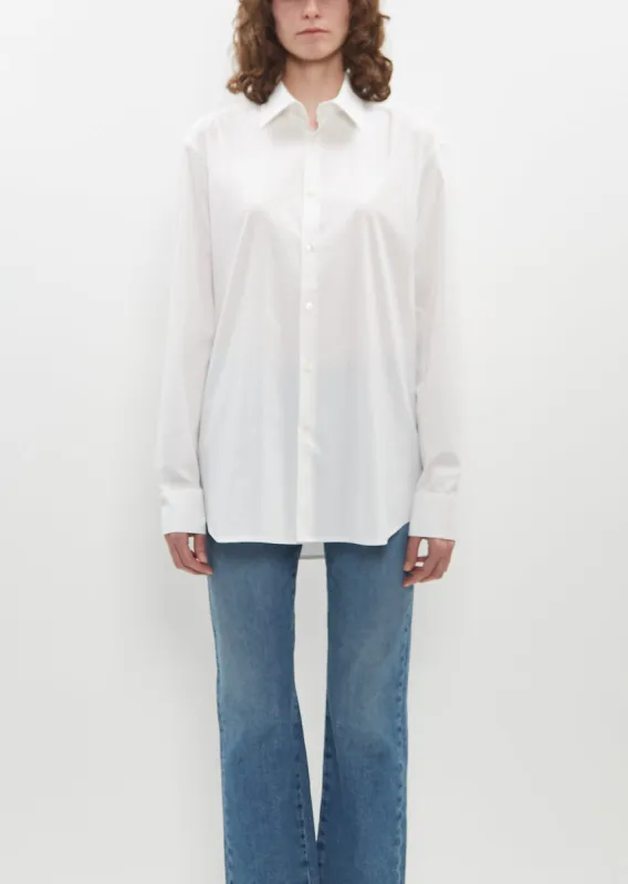 Slim Long Shirt — White sold by La Garconne
