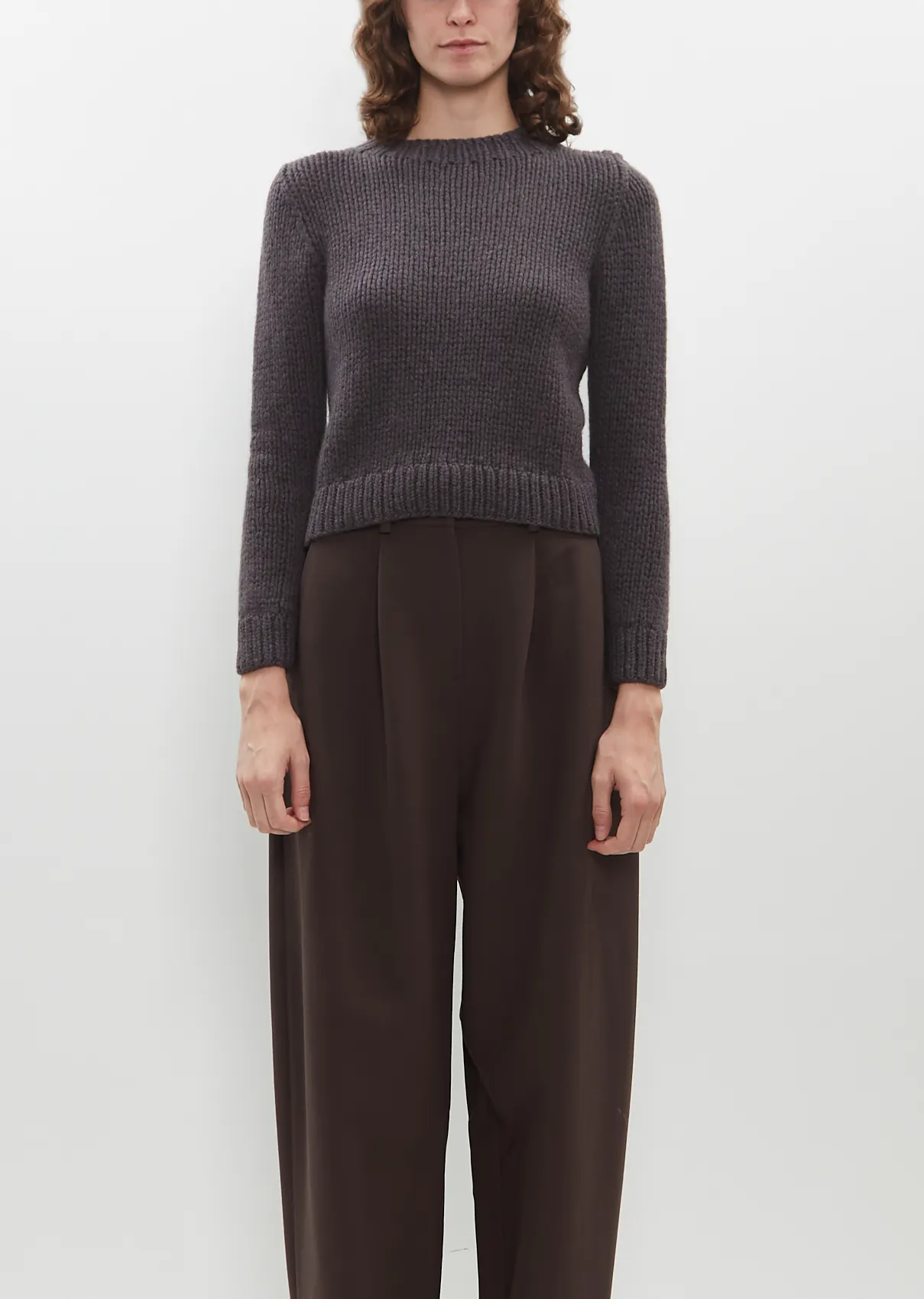 Giny Cashmere Sweater — Dark Taupe sold by La Garconne