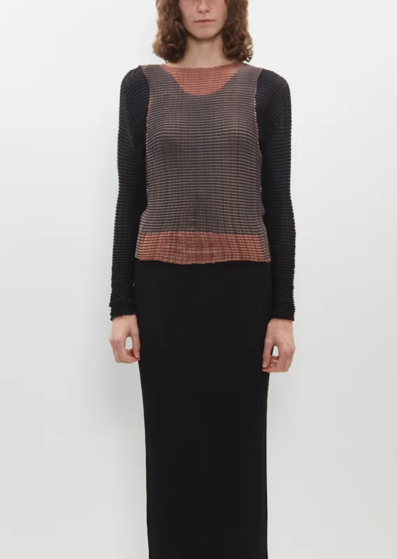 Layered Color Pleats Shirt sold by La Garconne