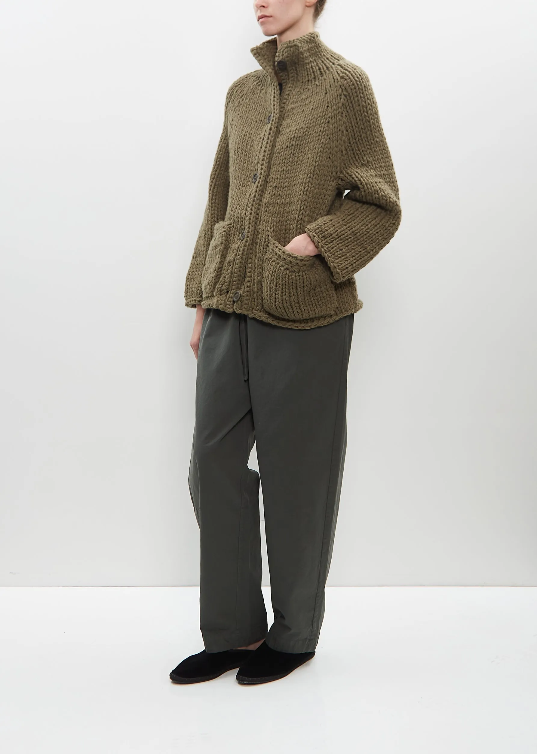 Wool Cardigan — Khaki sold by La Garconne product image thumbnail 4