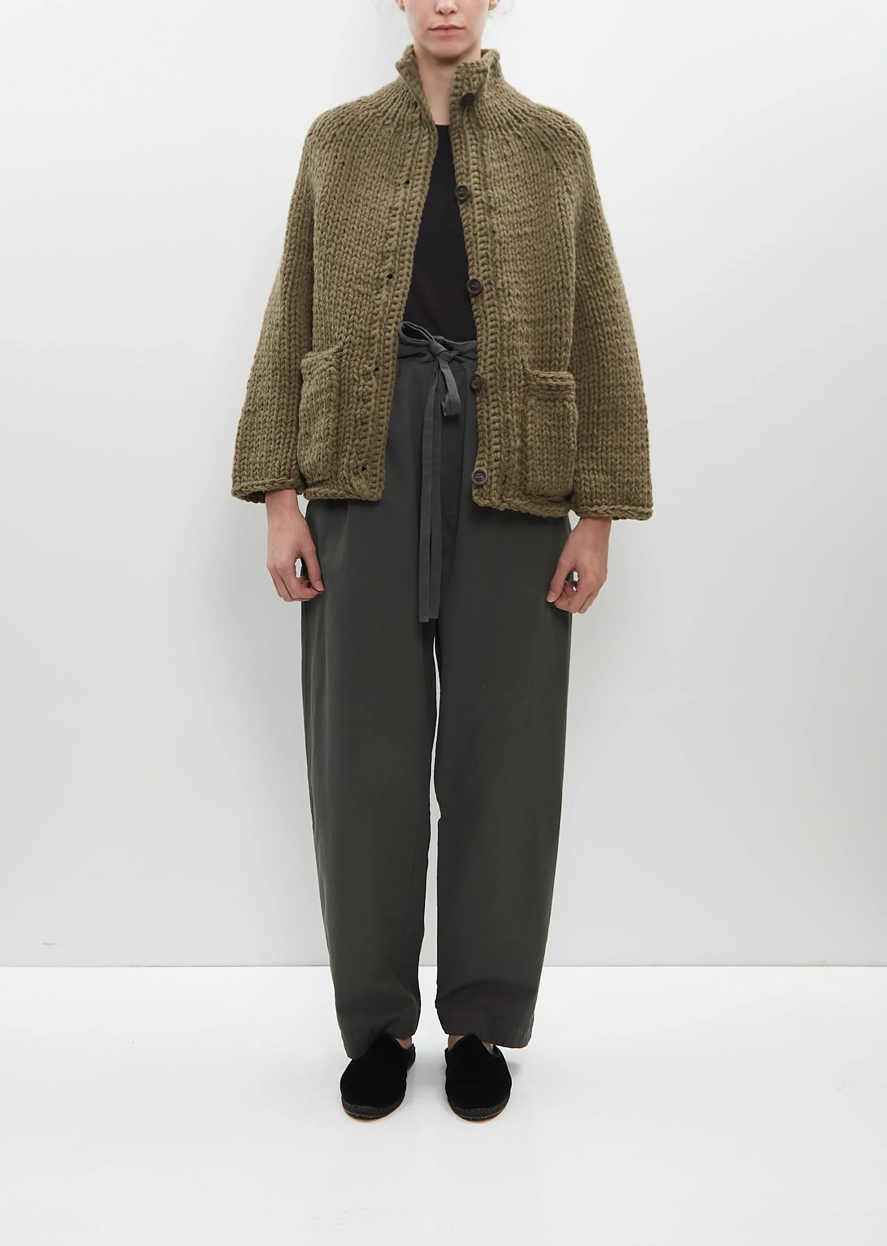 Wool Cardigan — Khaki sold by La Garconne product image thumbnail 5