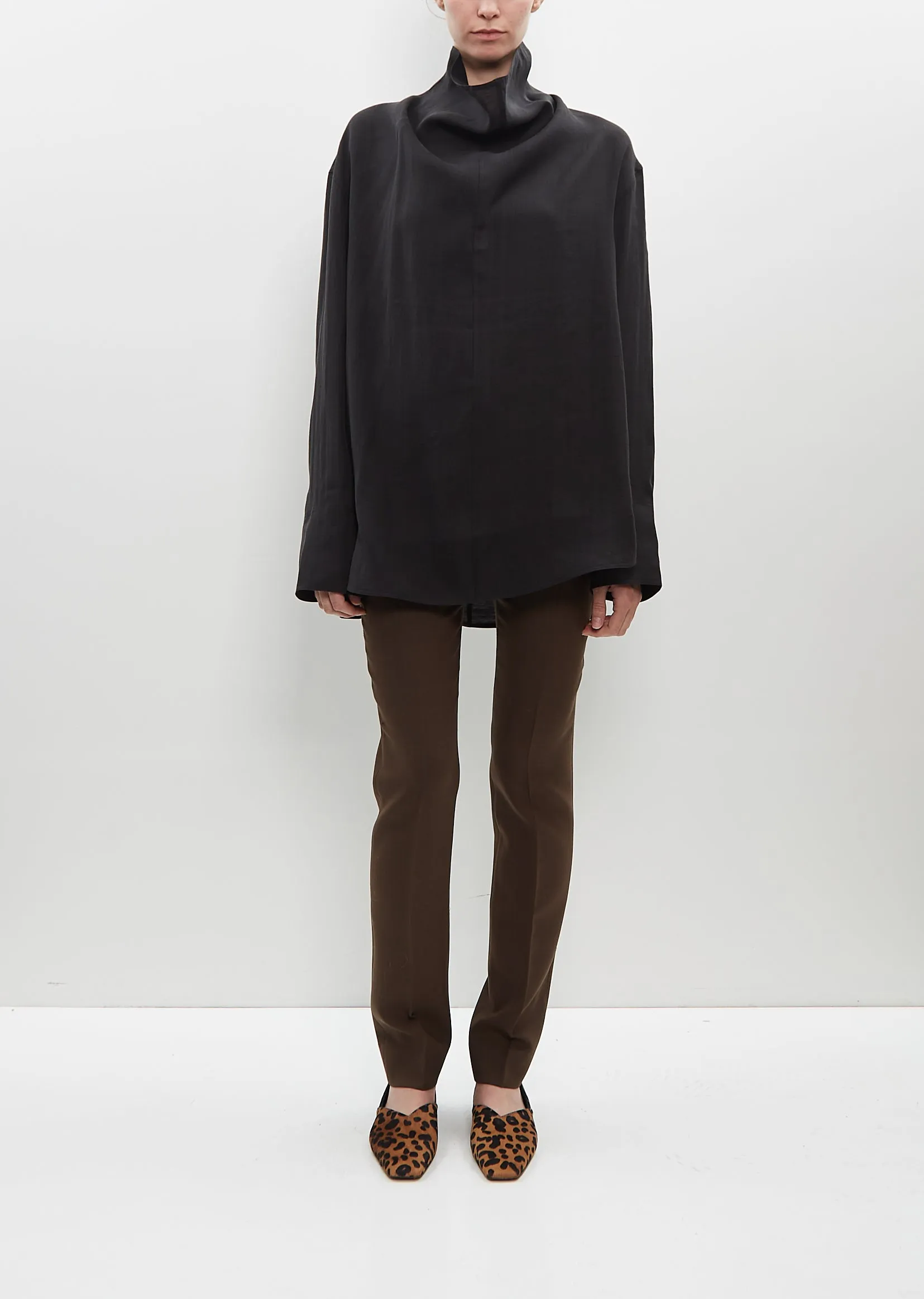 Funnel-Neck Organza Blouse sold by La Garconne product image thumbnail 4