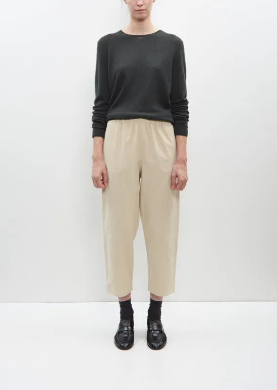Cotton Courduroy Cropped Trousers — Natural sold by La Garconne