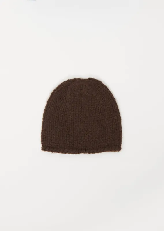 May Cashmere Silk Beanie — Umbra / Dark Taupe sold by La Garconne