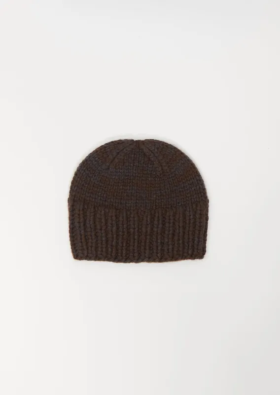 Paula Cashmere Beanie — Chocolate / Dark Taupe sold by La Garconne