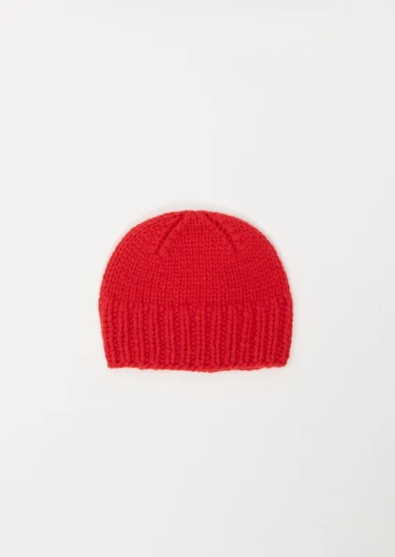 Paula Cashmere Beanie — Tomato sold by La Garconne