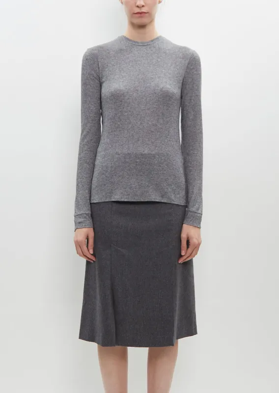 Long Sleeve T-Shirt — Grey Melange sold by La Garconne