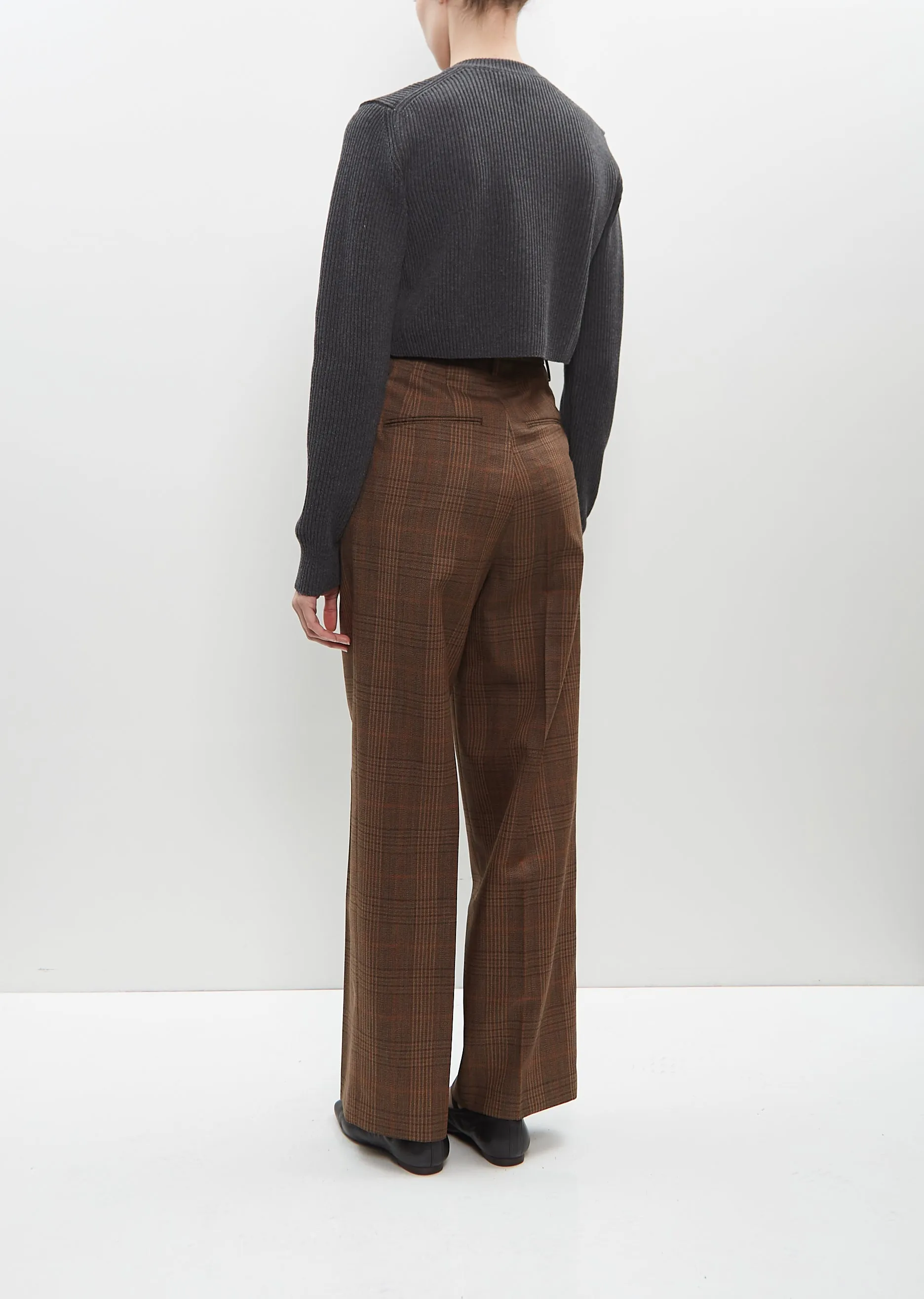 Super Fine Wool Rib Knit Zip Short Cardigan sold by La Garconne product image thumbnail 3