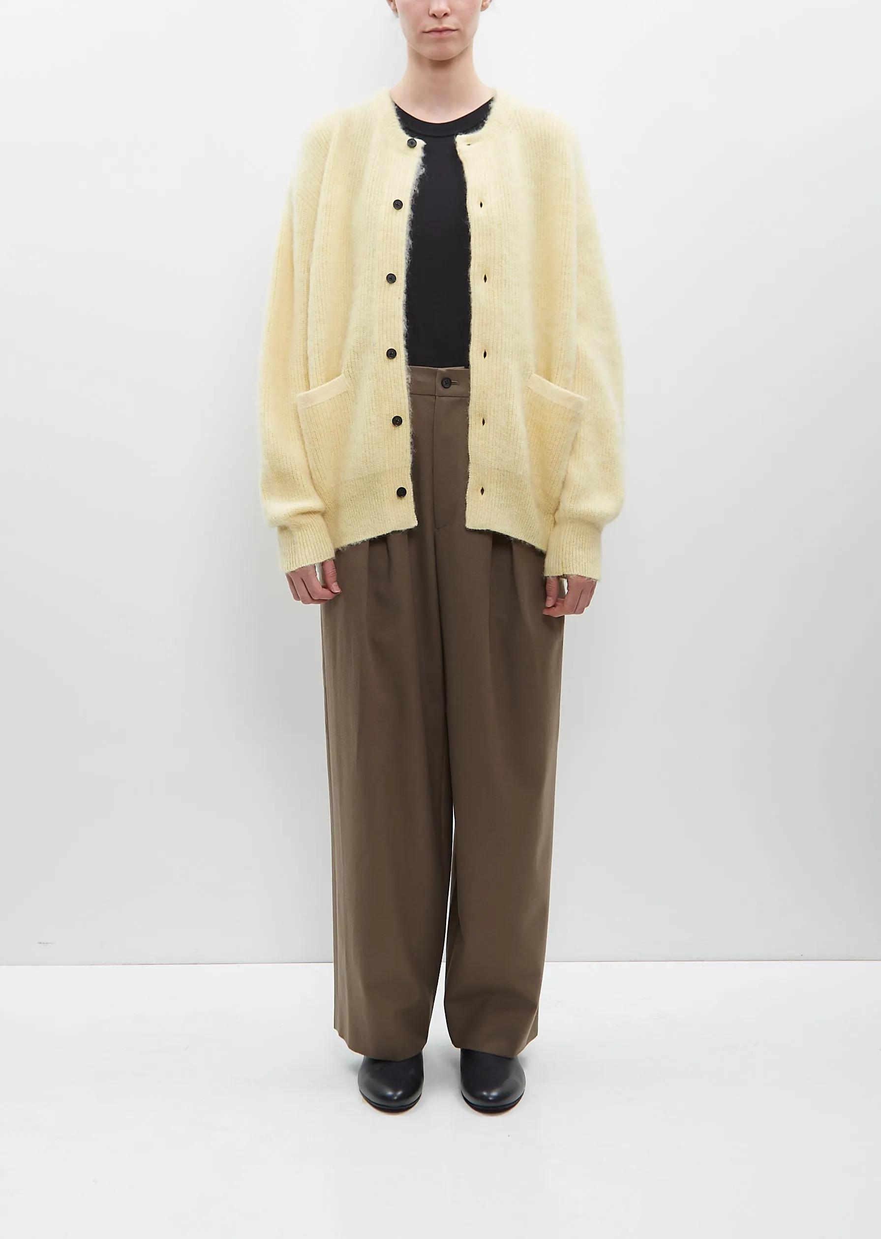 Wool and Kid Mohair Cardigan — Cream sold by La Garconne product image thumbnail 4