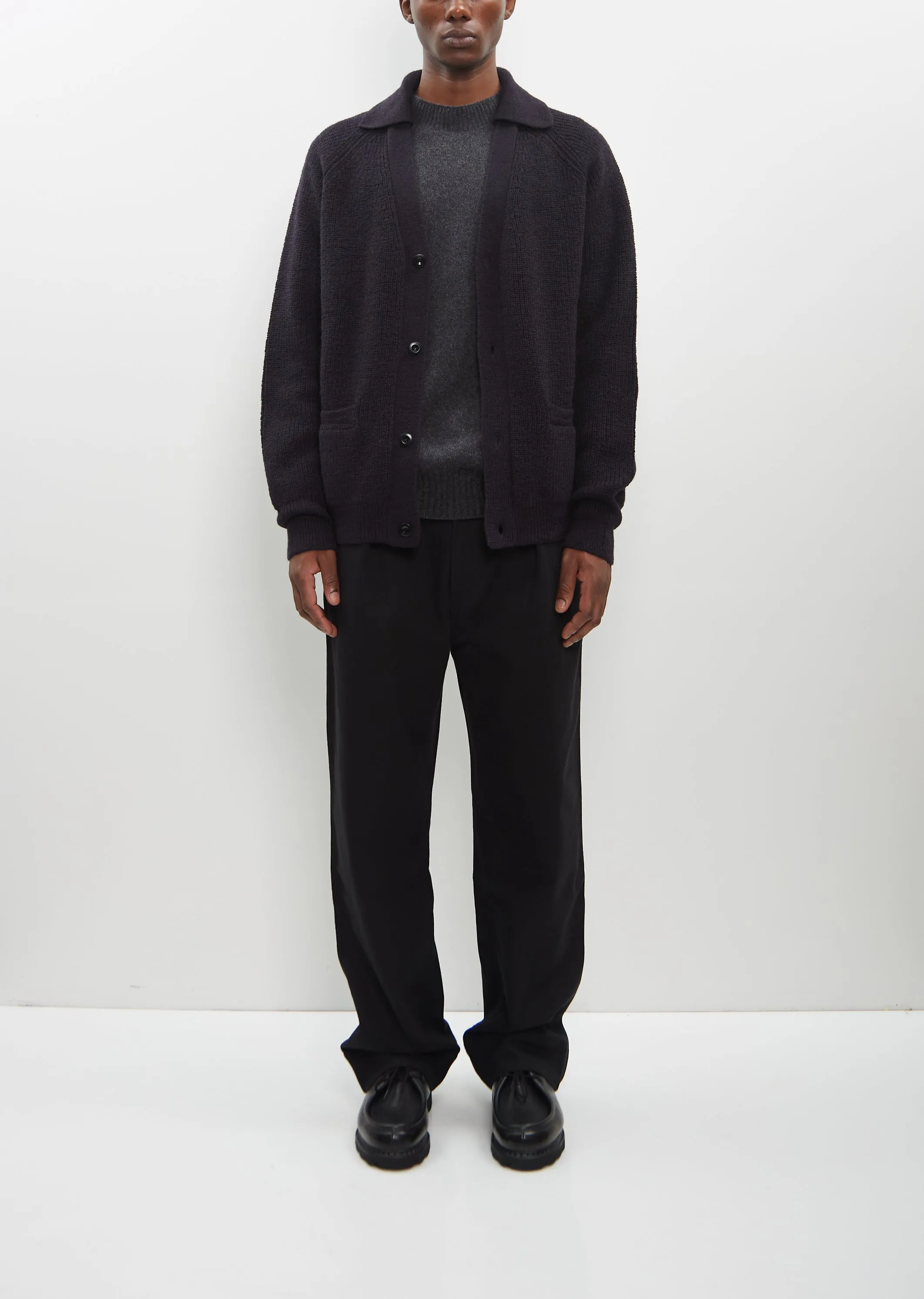 Collared Cardigan — Ink sold by La Garconne product image thumbnail 4