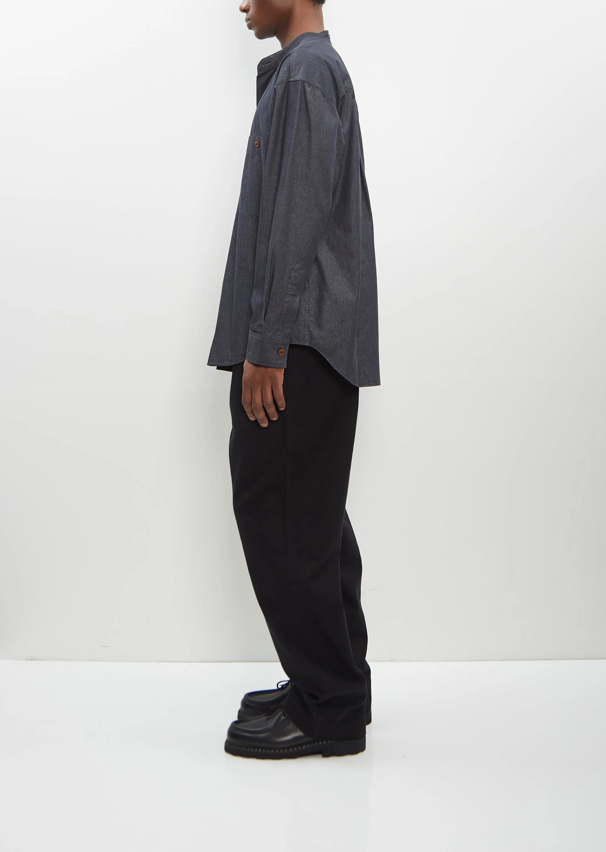 Oversized Collarless Shirt sold by La Garconne product image thumbnail 2