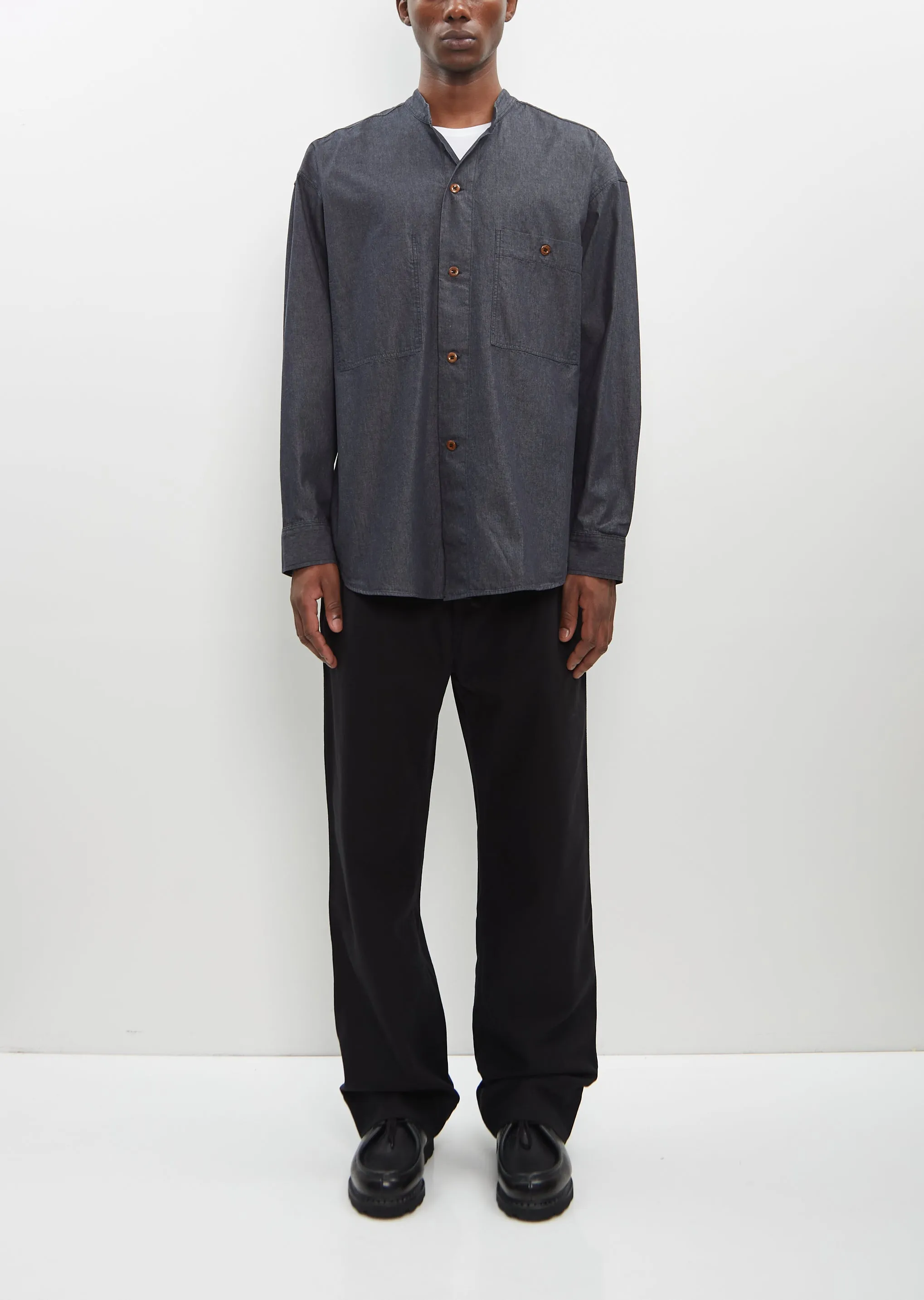 Oversized Collarless Shirt sold by La Garconne product image thumbnail 4