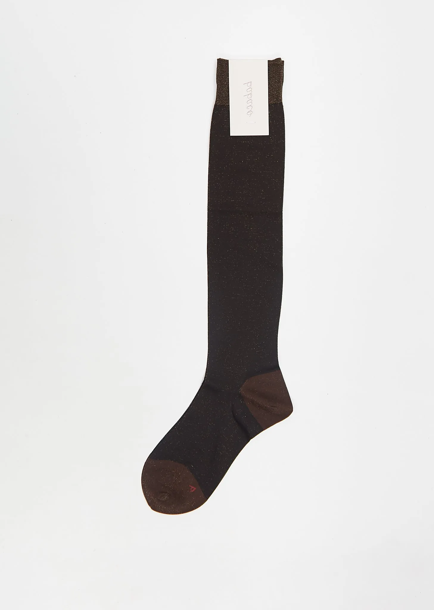 Lurex Knee High Socks — Dark Brown sold by La Garconne