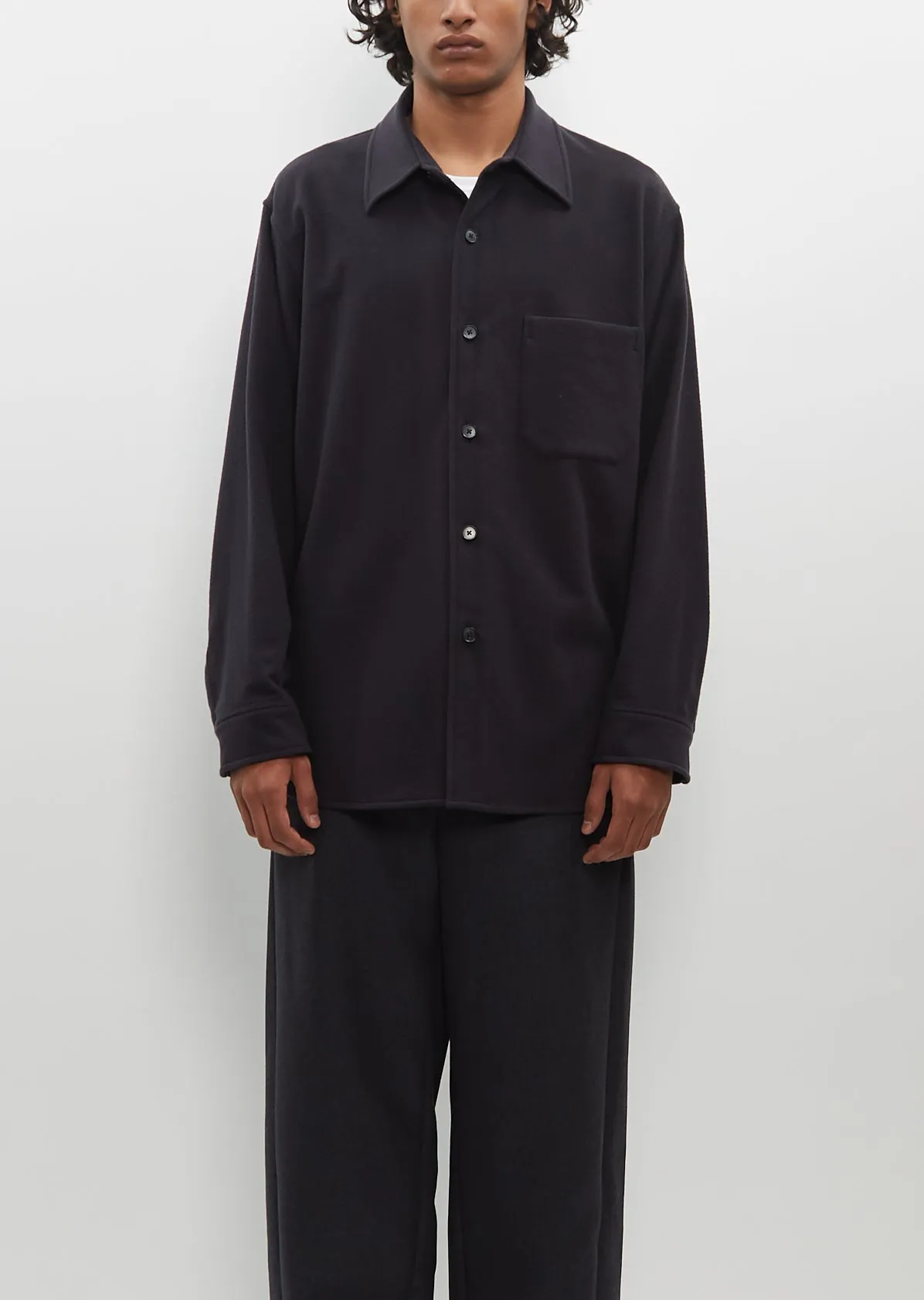 Brushed Super Fine Wool Flannel Shirt sold by La Garconne