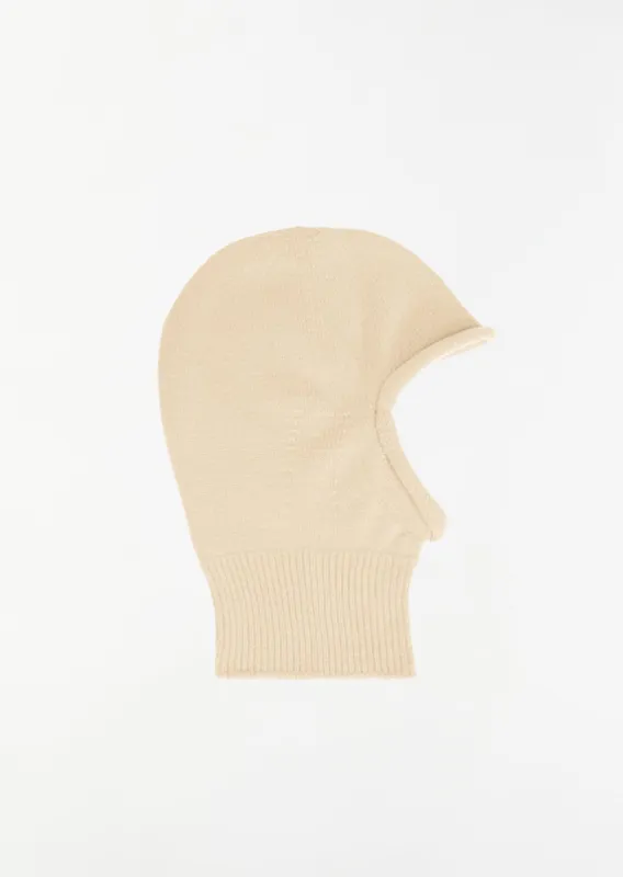 Chunky Wool Balaclava — Moon White made by Issey Miyake