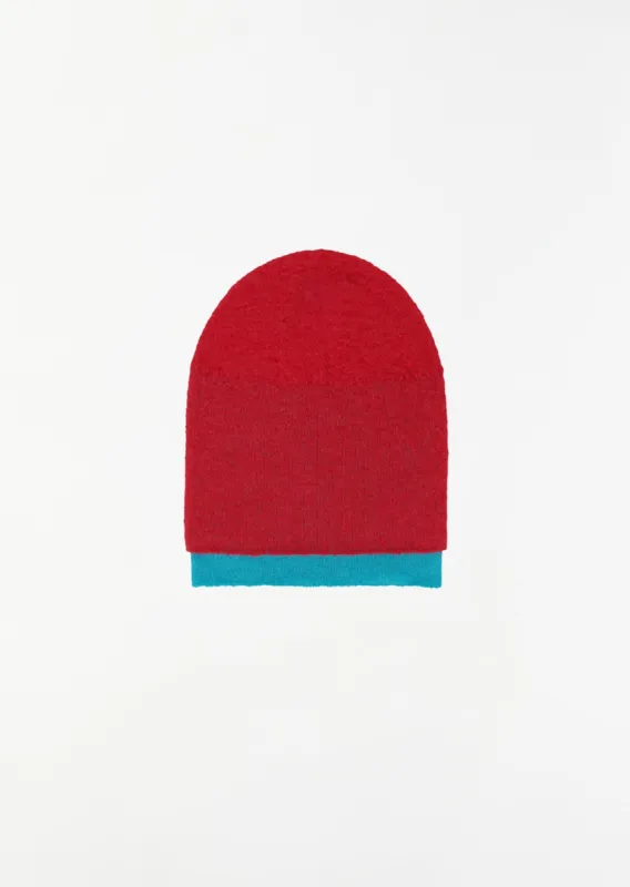 Interplay Beanie — Red-Hued made by Issey Miyake