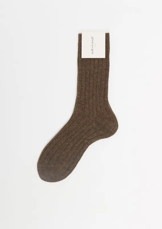 Ribbed Socks — Brown sold by La Garconne