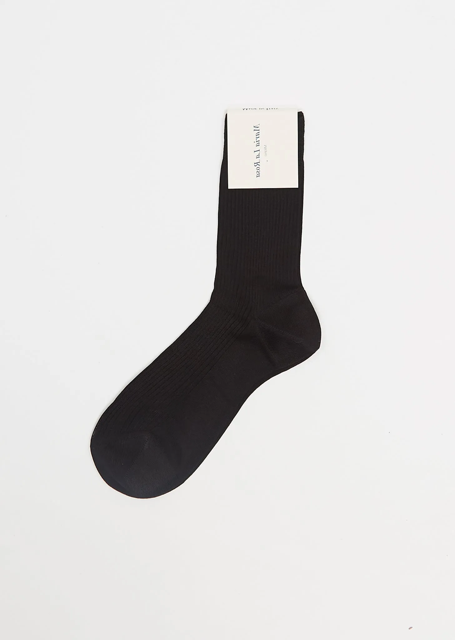 One Ribbed Socks — Black sold by La Garconne
