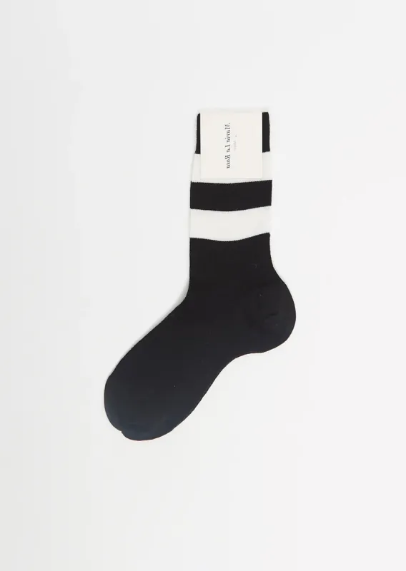 Striped Socks — Black sold by La Garconne