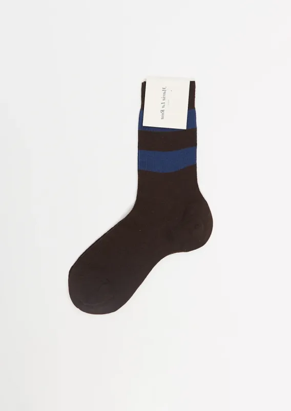Striped Socks — Dark Grey sold by La Garconne