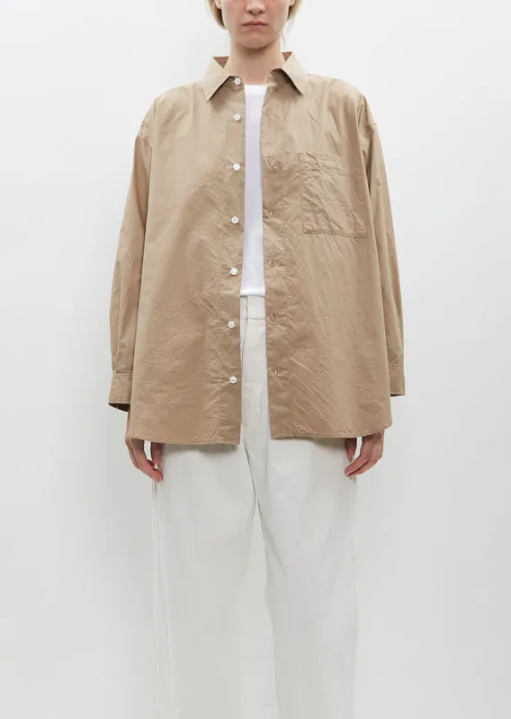 Back Gathered Shirt — Camel sold by La Garconne