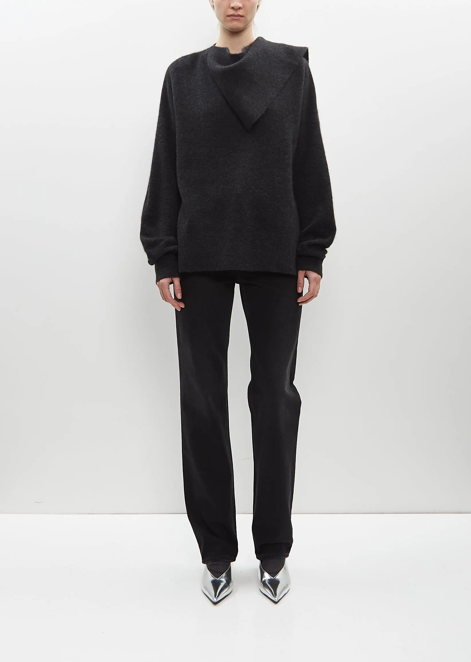 Draped-Scarf Knit sold by La Garconne product image thumbnail 5