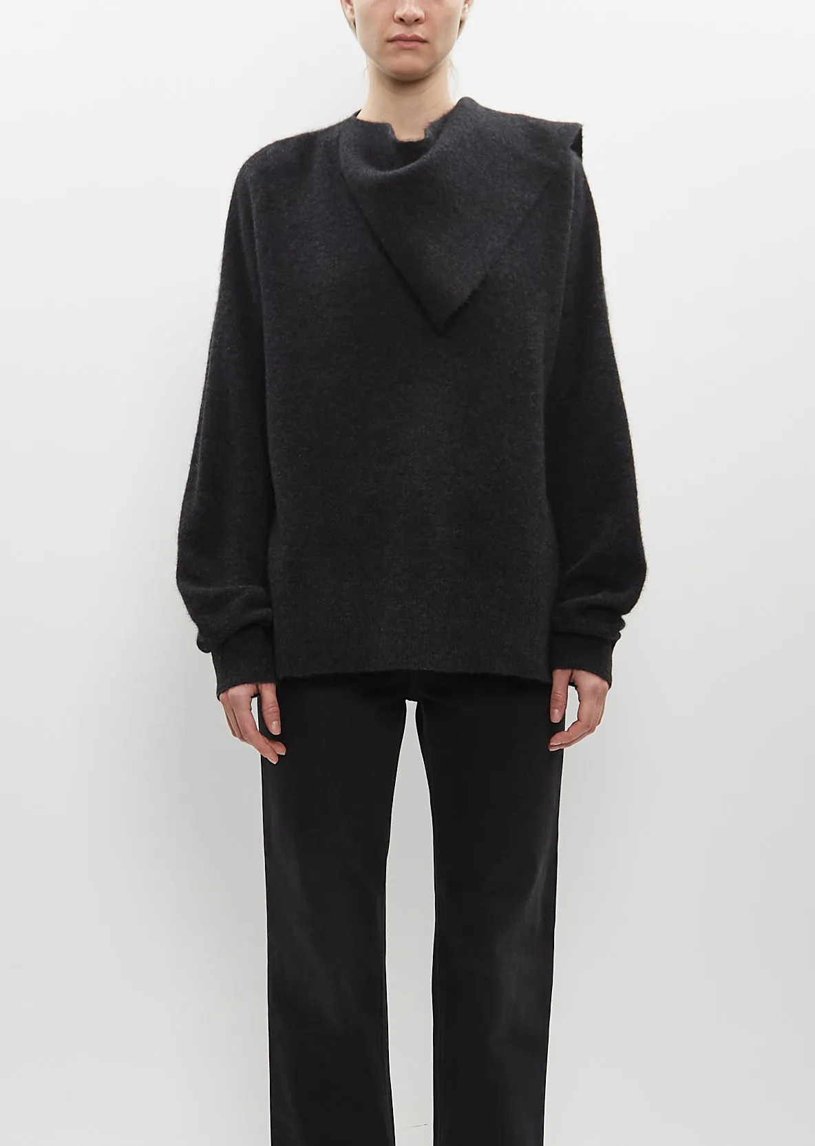 Draped-Scarf Knit sold by La Garconne