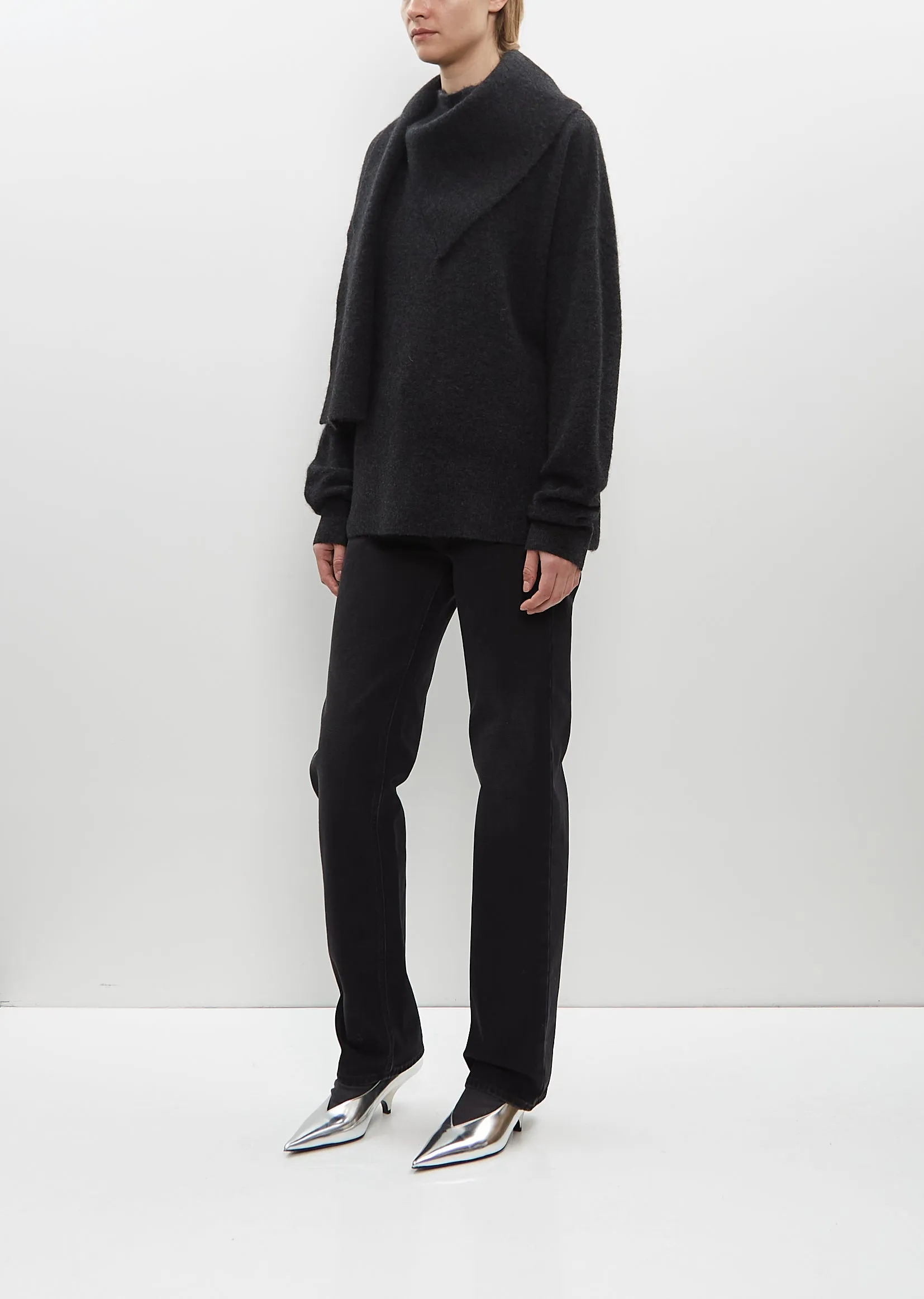 Draped-Scarf Knit sold by La Garconne product image thumbnail 4