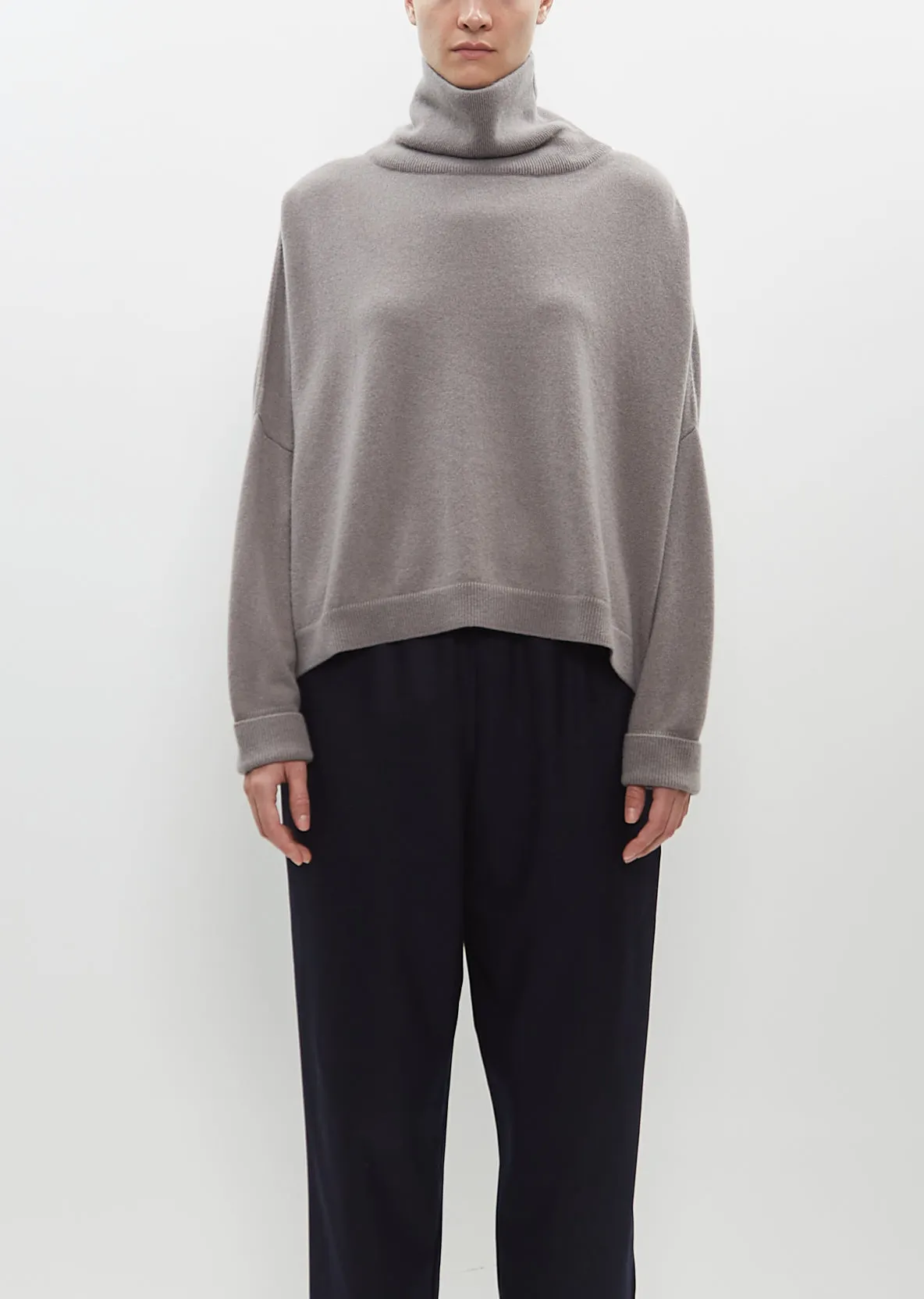 T-Neck Chunky Sweater — Tortora sold by La Garconne