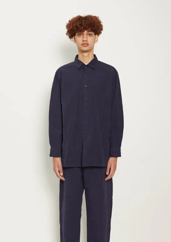 Men's Big Raccourcie Cotton Shirt — Ink sold by La Garconne