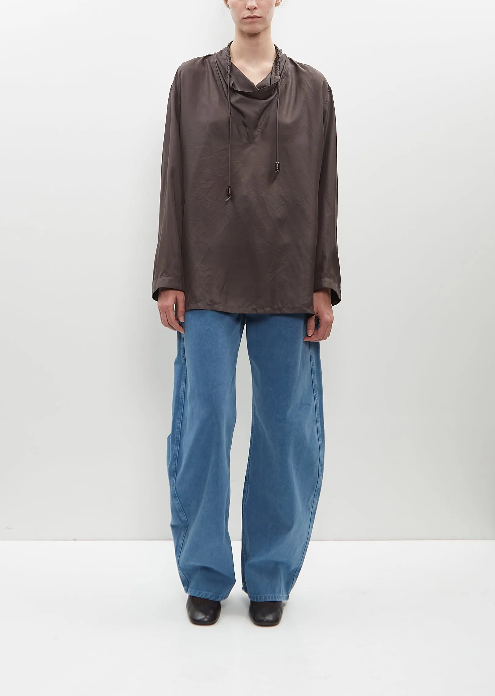 Shawl Collar Top — Espresso sold by La Garconne product image thumbnail 4