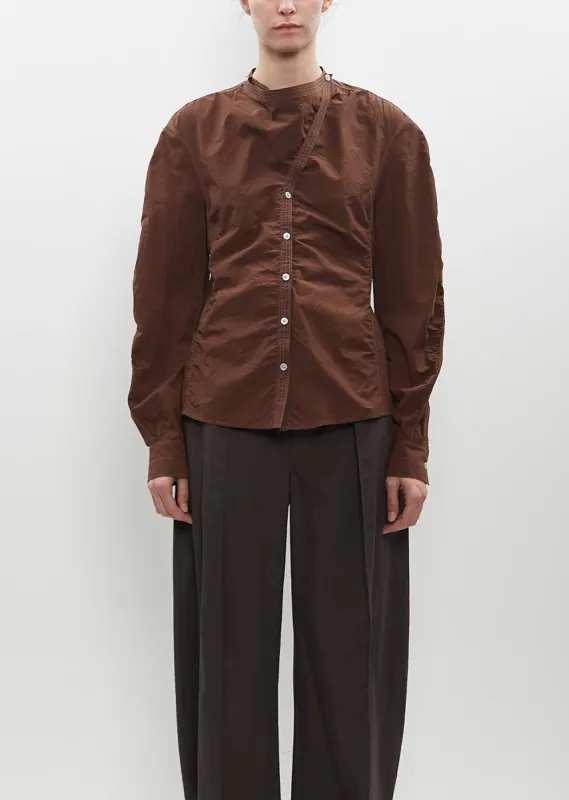 Asymmetrical Fitted Top — Dark Acajou sold by La Garconne