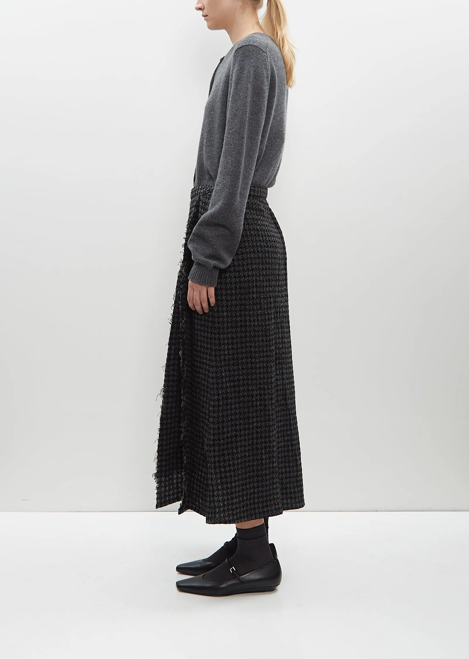 Paneled Pleated Skirt — Black / Grey sold by La Garconne product image thumbnail 2