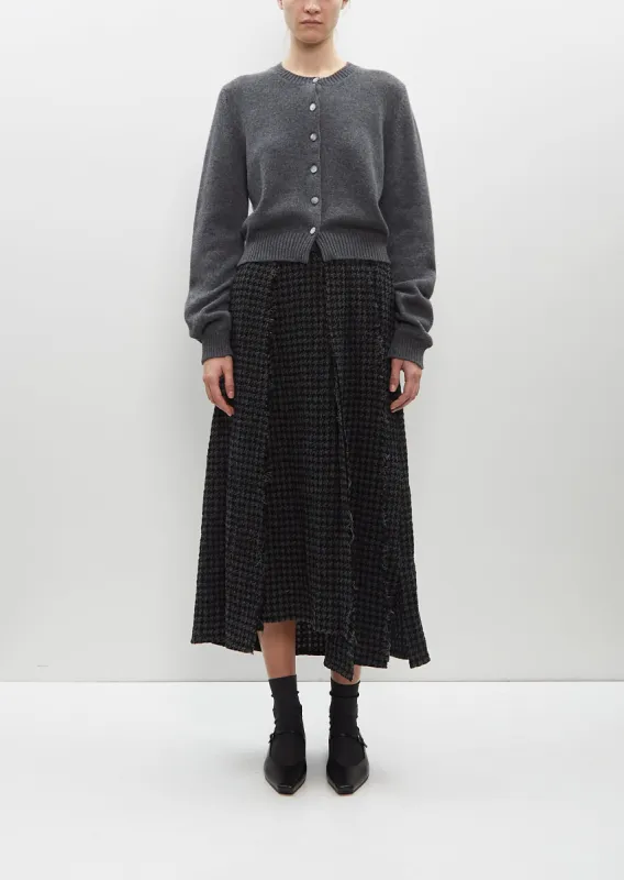 Paneled Pleated Skirt — Black / Grey made by Yohji Yamamoto