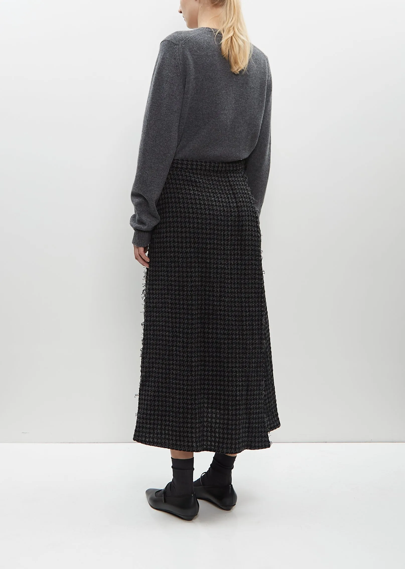 Paneled Pleated Skirt — Black / Grey sold by La Garconne product image thumbnail 3