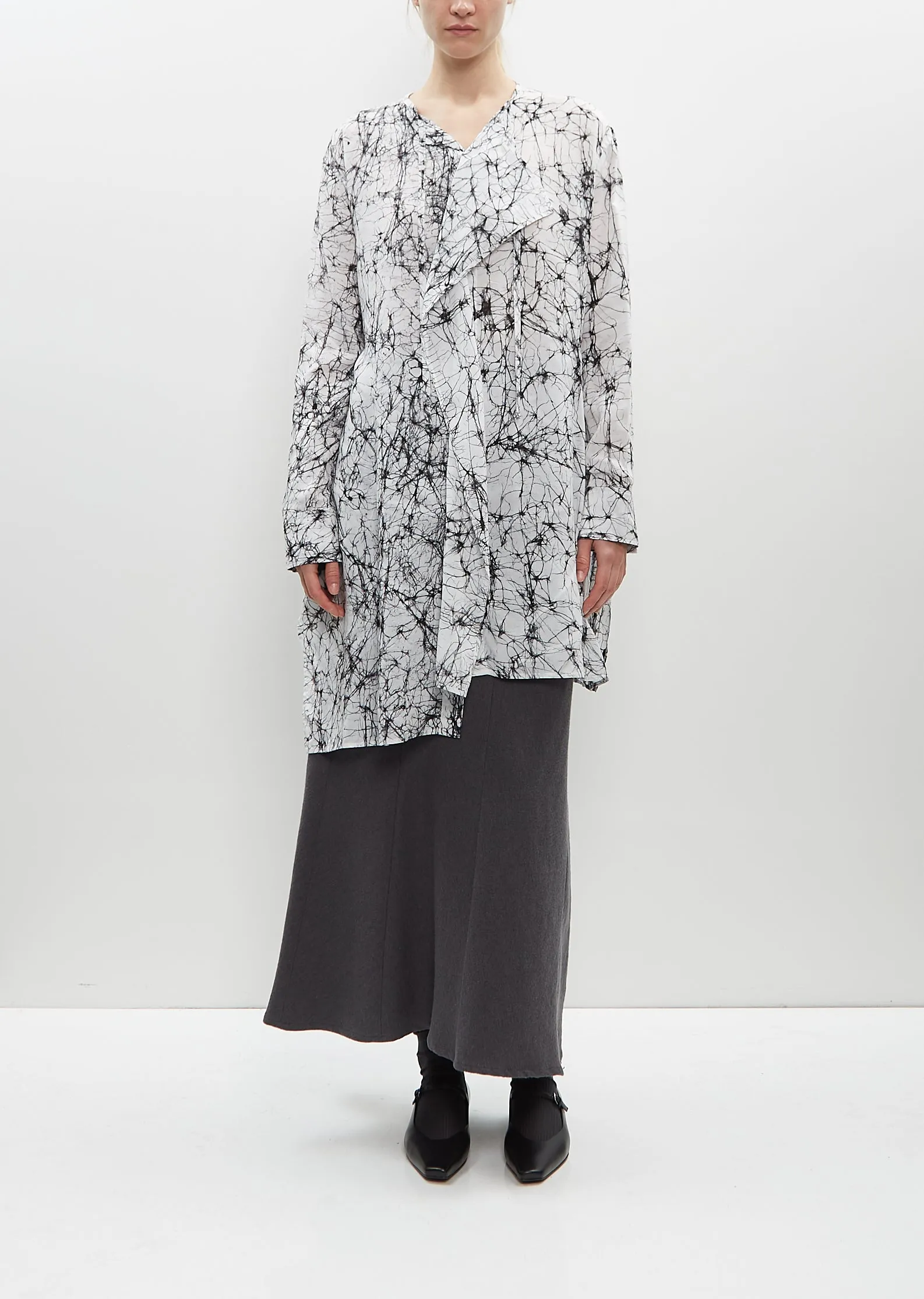 Viscose Asymmetric Printed Blouse sold by La Garconne product image thumbnail 4