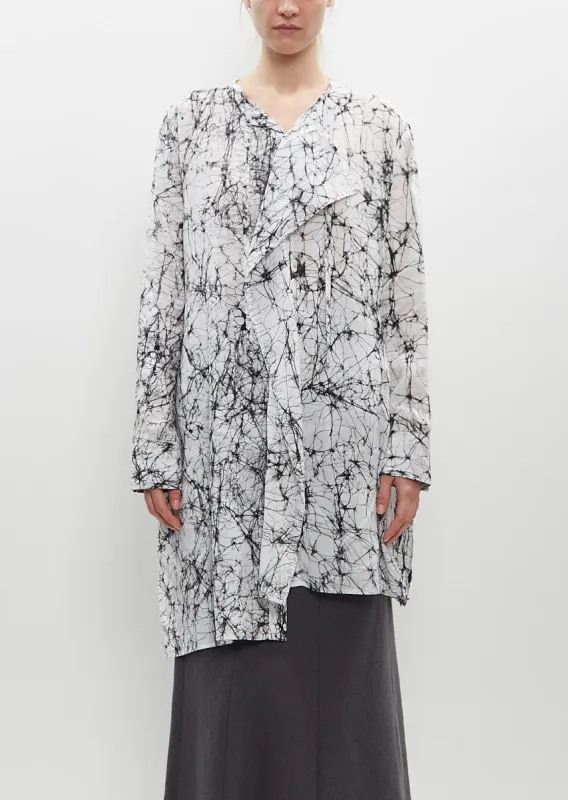 Viscose Asymmetric Printed Blouse sold by La Garconne