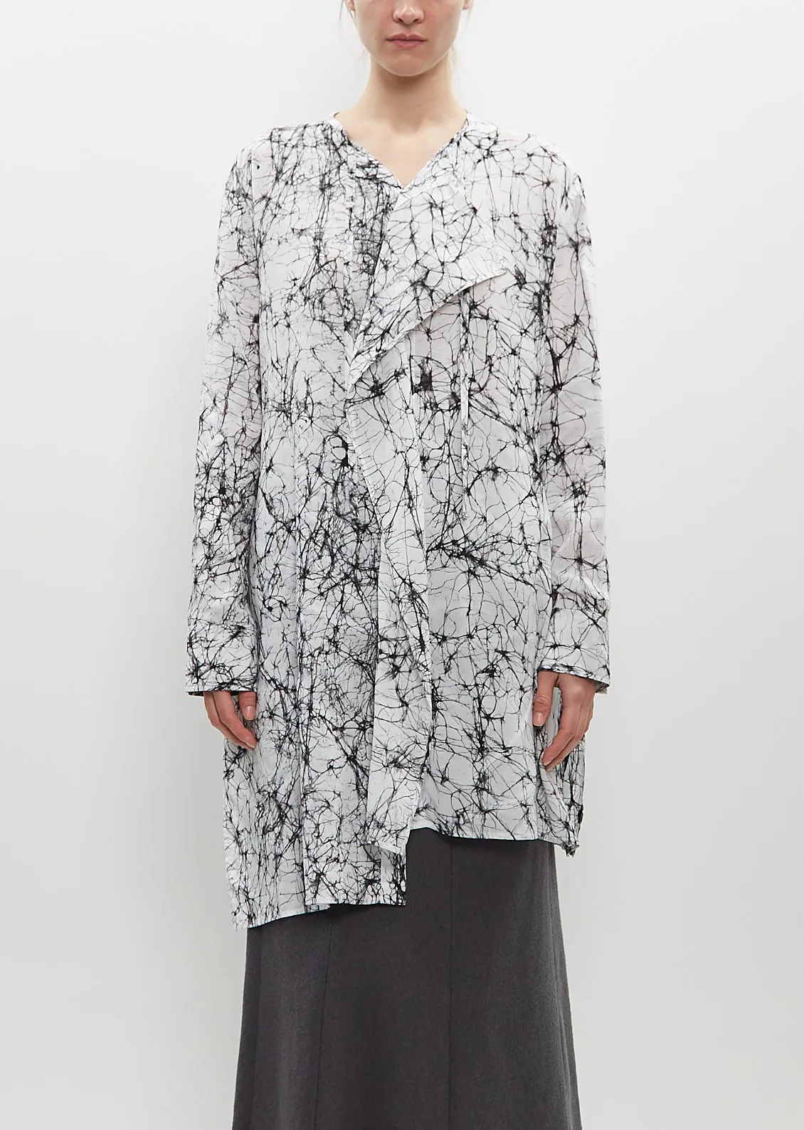 Viscose Asymmetric Printed Blouse sold by La Garconne