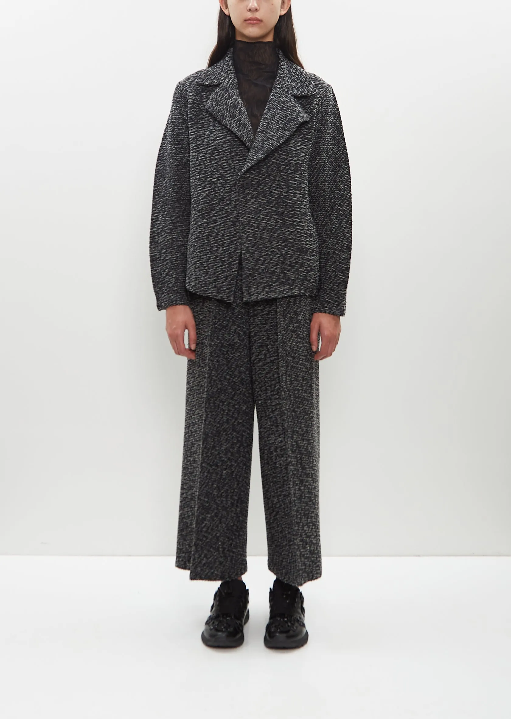 Polyester-Wool Blend Warm Pleats Jacket sold by La Garconne product image thumbnail 5