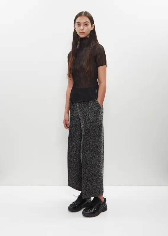 Polyester-Wool Blend Warm Pleats Pants made by Issey Miyake
