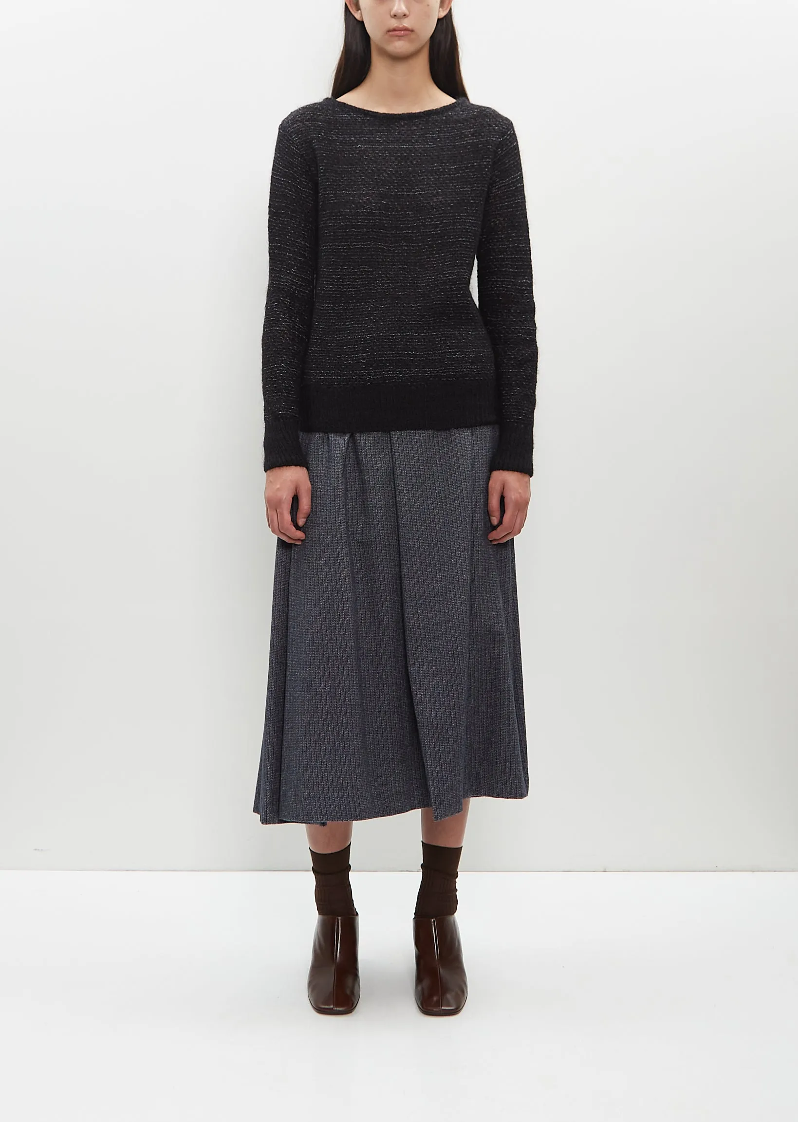 Cotton-Mohair Blend Fjord Sweater — Dark Grey sold by La Garconne product image thumbnail 5