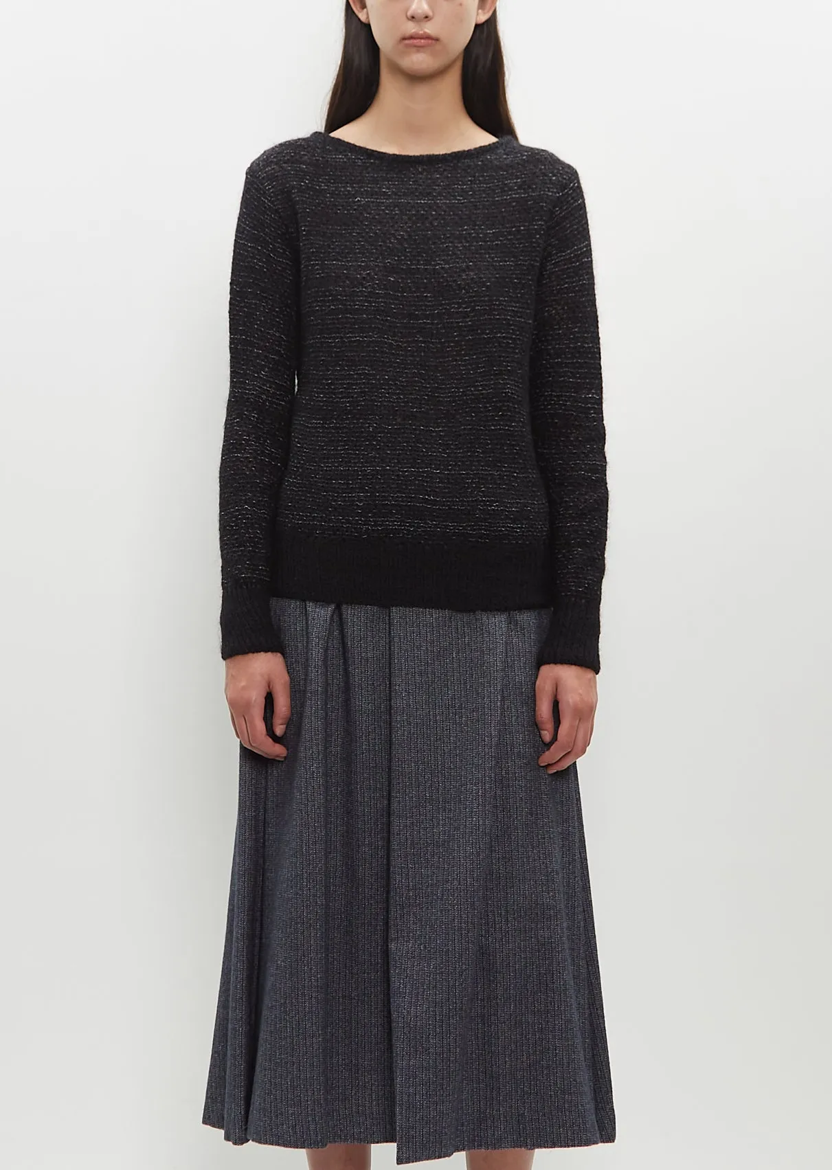 Cotton-Mohair Blend Fjord Sweater — Dark Grey sold by La Garconne product image thumbnail 2