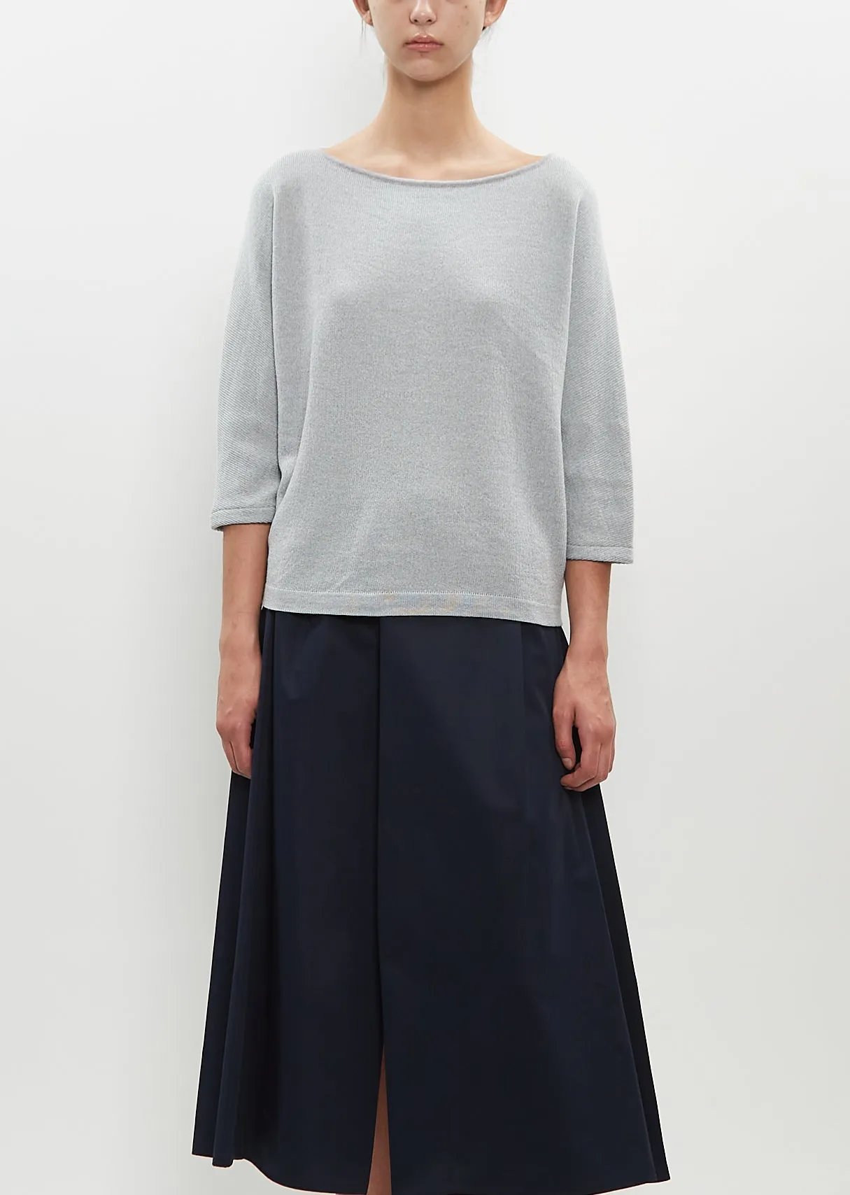 Merino Wool-Cotton Unita Boatneck Sweater — Dusty Grey sold by La Garconne product image thumbnail 2